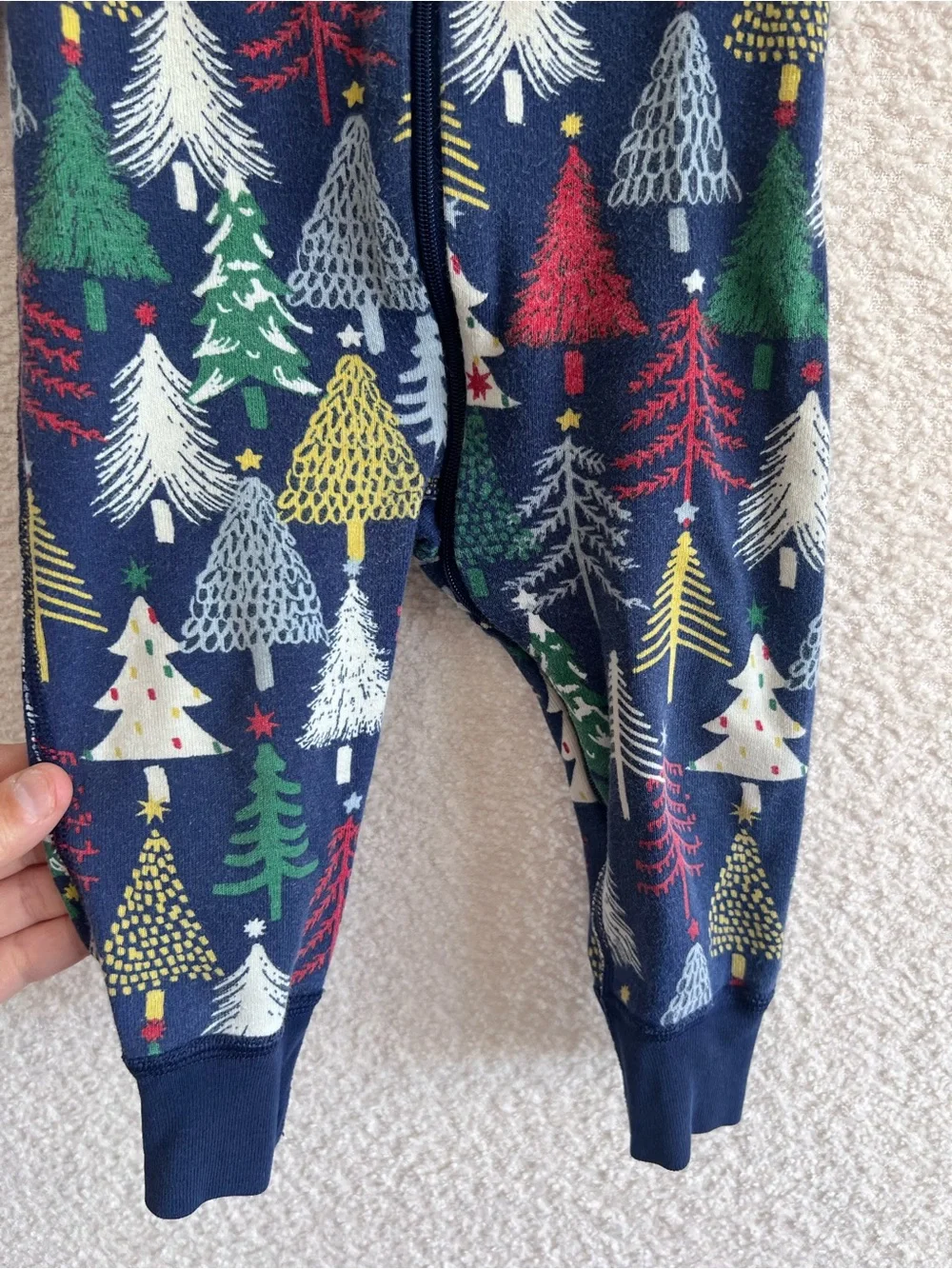 Hanna Andersson Infant Blue Winter Christmas Zipper‎ Pajamas Size 18-24 Months